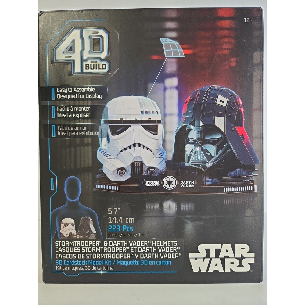 Star Wars 4d Build Card Stock Model Kit - Darth Vader & Stormtrooper Helmets
